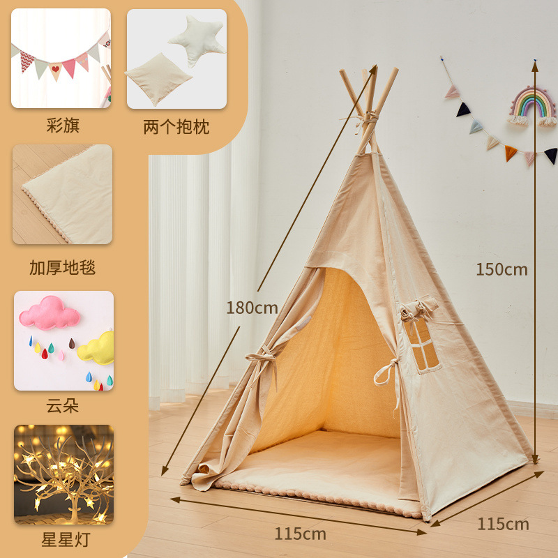 Tienda de campaña para niños de interior ins bebé nórdico hogar indio princesa casa pequeña casa para niños y niñas casa de juegos de juguete