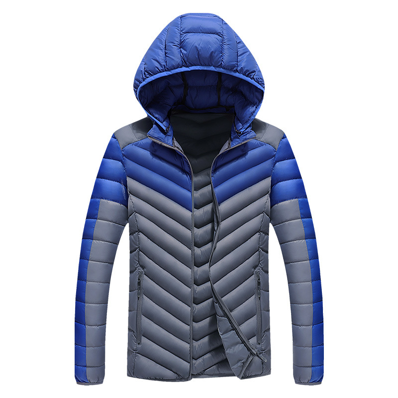 Directo de fábrica nueva juventud ligero cálido abrigo de algodón acolchado de los hombres Chaqueta de algodón acolchado con capucha abajo abrigo de algodón acolchado de los hombres transfronterizos
