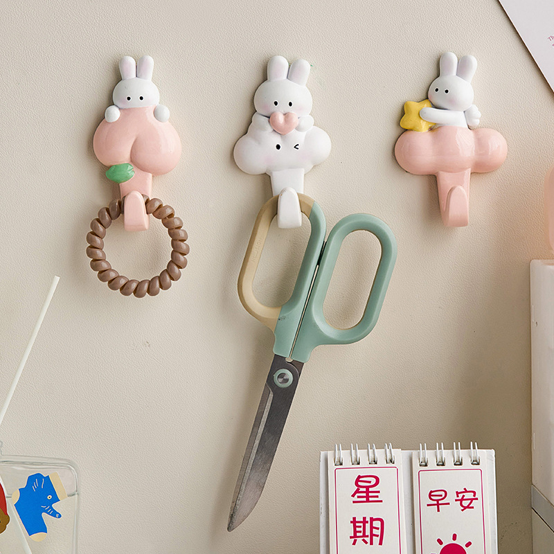 originality lovely rabbit dormitory Children&#39;s Room Wall decorate Punch holes Strength Viscose Hooks girl student bedroom Wall hanging