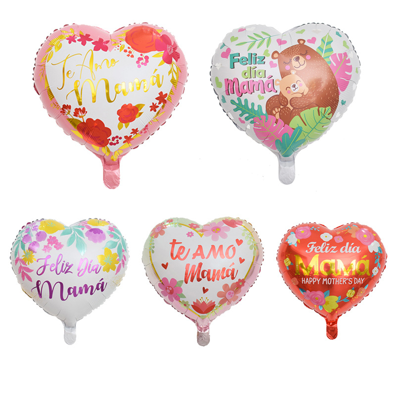 18 inch heart shaped heart love Spanish Mother's Day aluminum film balloon festival birthday party balloon supplies