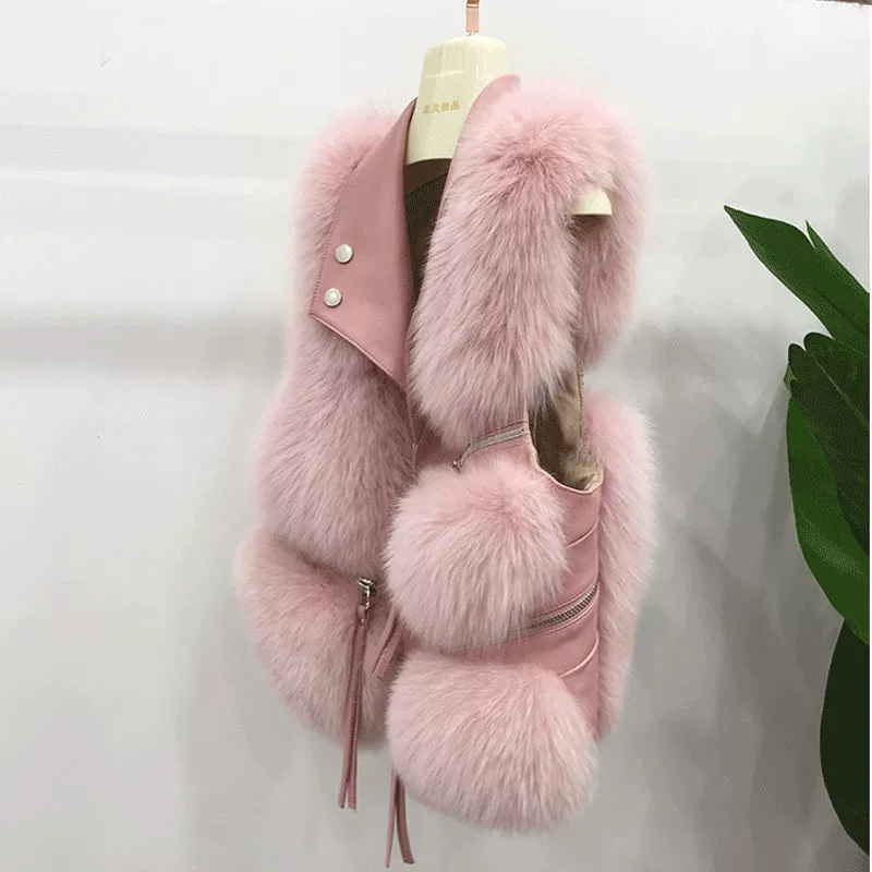 Fashionable Lightweight Fur-Trim Vest Jacket, Slim Fit, 2024 Style, Cozy Winter Layer in Various Colors