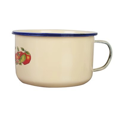 Taza de comida rápida esmaltada con cubierta de tazón de esmaltado de estilo antiguo gran tazón de almuerzo tazón de fideos bolos de bolos de comida de adultos estudiantes tazón de esmaltado