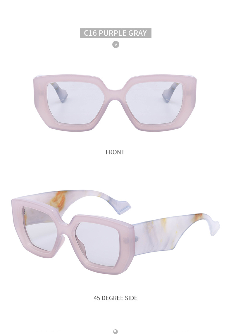 70g Weight Full Frame Glasses Structure Sunglasses Classification PC, UV400 Protection Lens Material Square Glasses Style Street Occasion Geometric Pattern Women'S Gender IG Style Style IG Style Geometric PC UV400 Protection Square Full Frame Women's Sunglasses 6