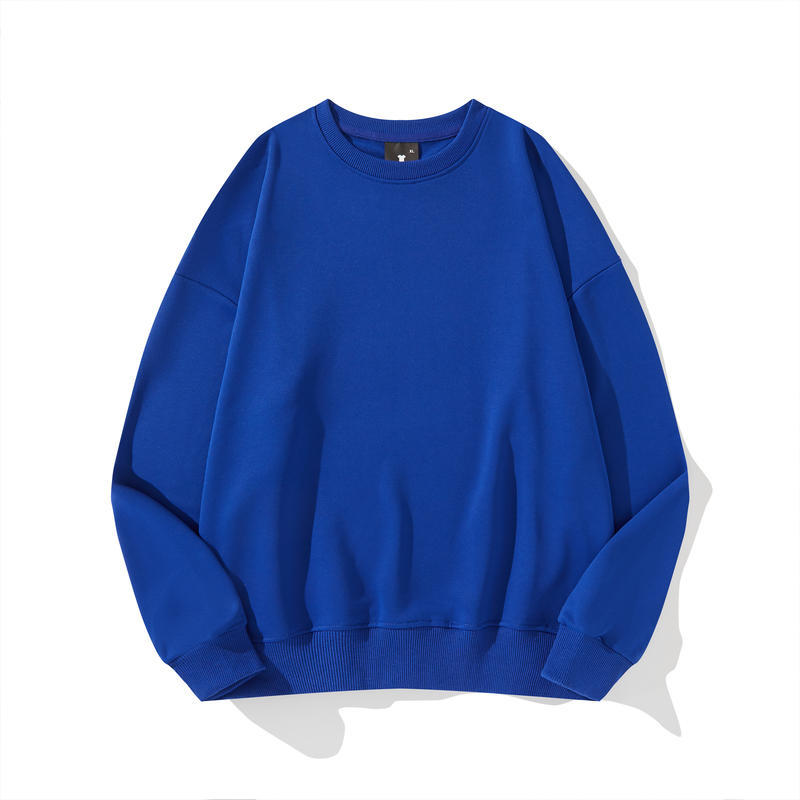 Comercio exterior transfronterizo del Amazonas TEMU color sólido cuello redondo 260g suéter hombres y mujeres fuera del hombro camisa de manga larga de primavera y otoño