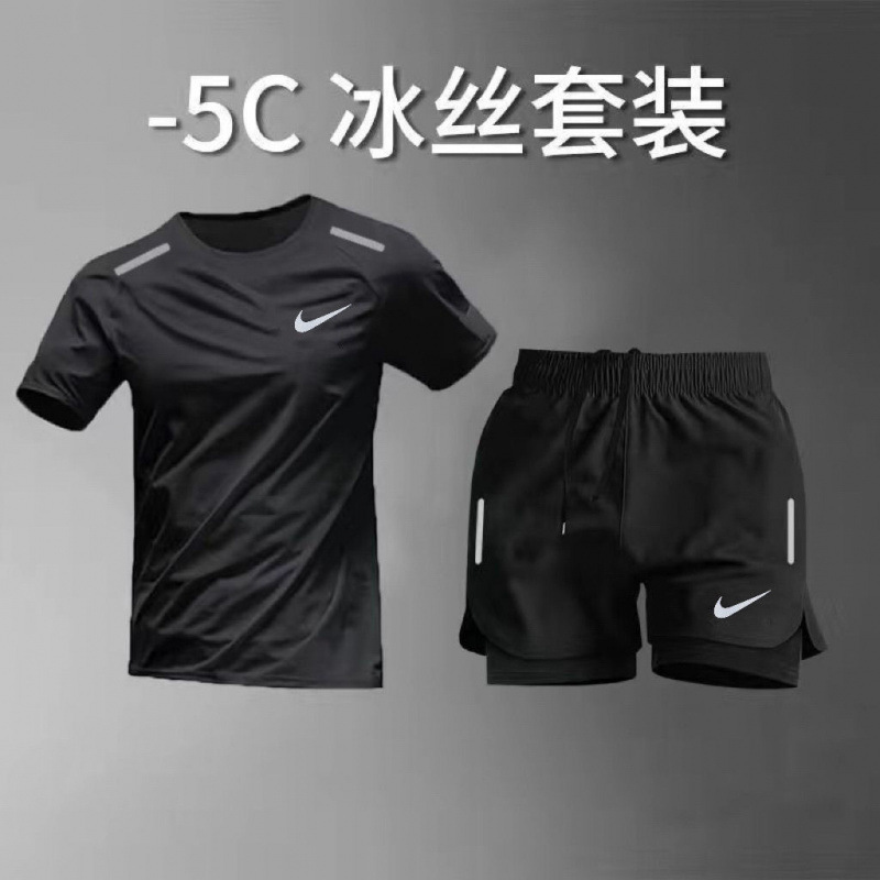 夏メンズ陸上トレーニングTシャツ半袖ショーツバスケットボールスーツ機器男性と女性のフィットネスランニングスポーツ速乾性|undefined