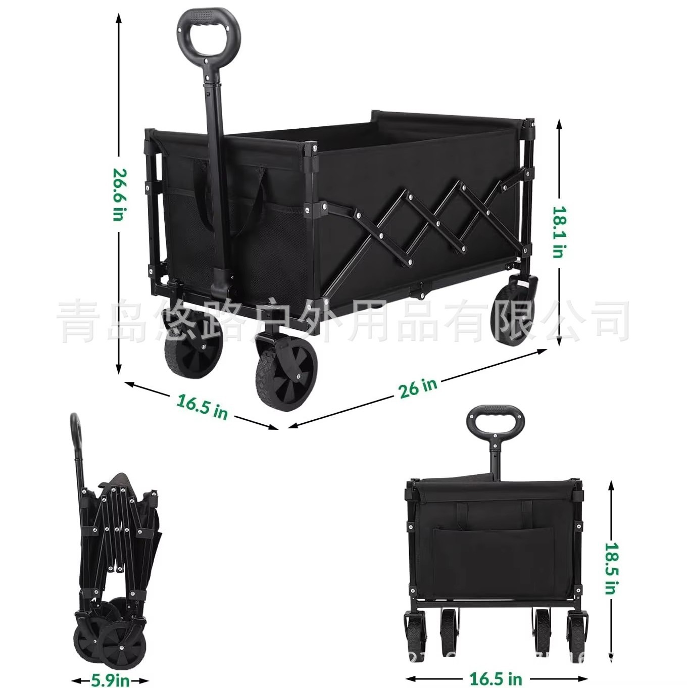 Venta directa de fábrica carrito plegable portátil hermoso jardín plegable ATV camping plegable multifunción empuje manual