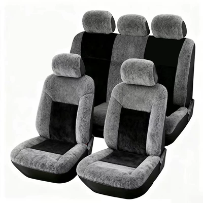 Seat Cover, Fully Enclosed, Universal seat cover - gray-and-black-color-matching-five-seater-medium-black-see-sku