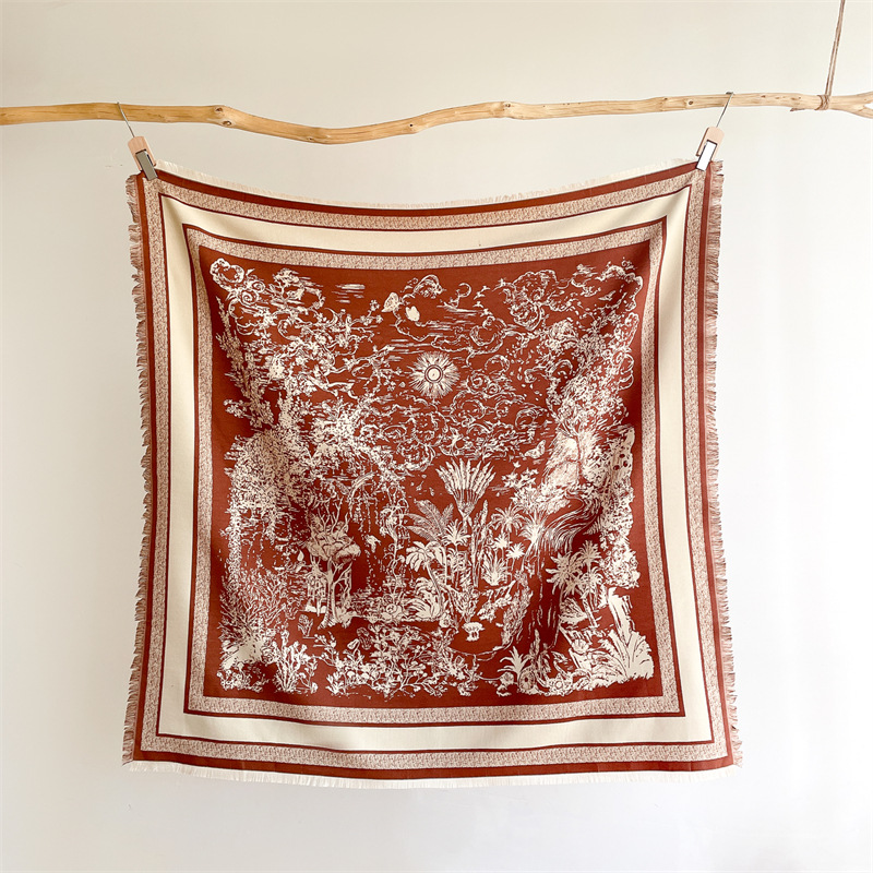 Écharpe en cachemire d'imitation chaude d'hiver avec pompons, écharpe carrée douce, confortable, épaisse et de grande taille, châle_voghion.com