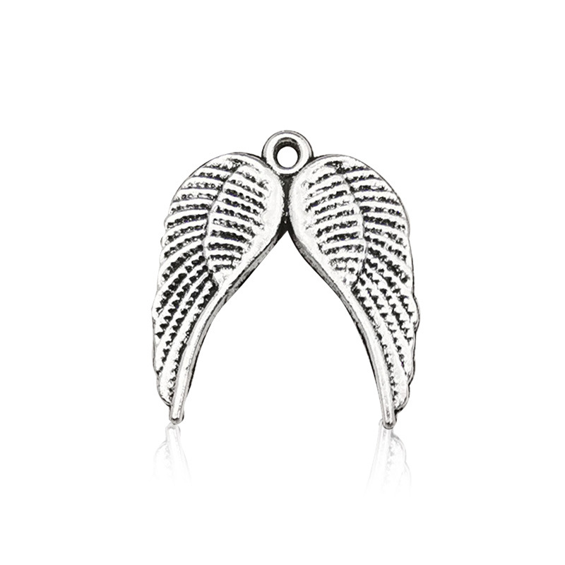 Cruzar la frontera nuevo 20 mezclado antiguo plata vintage alas de plumas de aleación de La Joyería colgante alas de Ángel colgante material