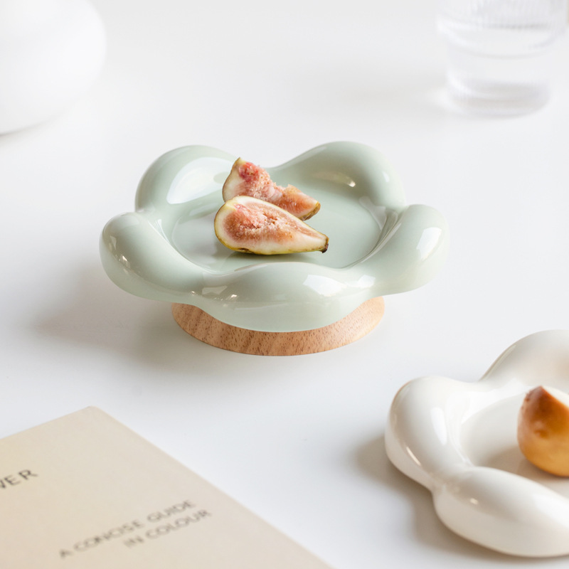 Plato de fruta de cerámica sala de estar mesa de café postre semillas de melón merienda disco tazón de fruta de alta calidad plato de caramelo Placa de visualización recepción