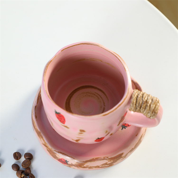 Ceramic Cup And Saucer Set Minimalist Creative Tea Coffee Mugs_voghion.com