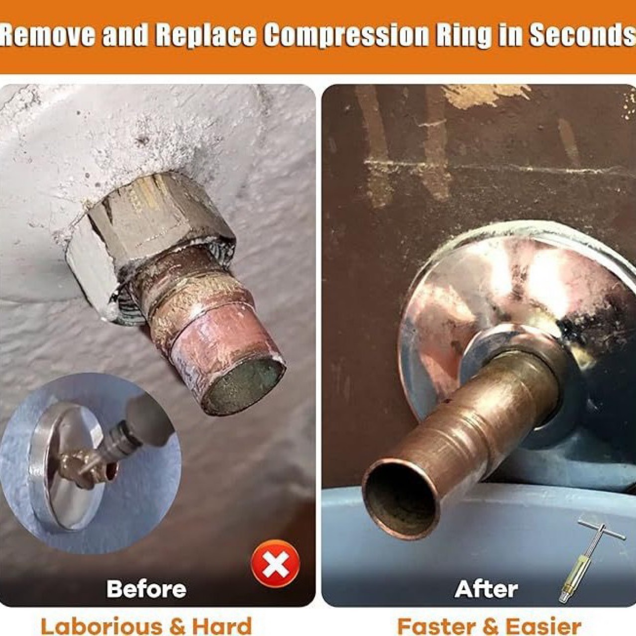 Compression Sleeve Puller Tool, Only for 1/ 2inch Compression Fitting Sleeve Remover