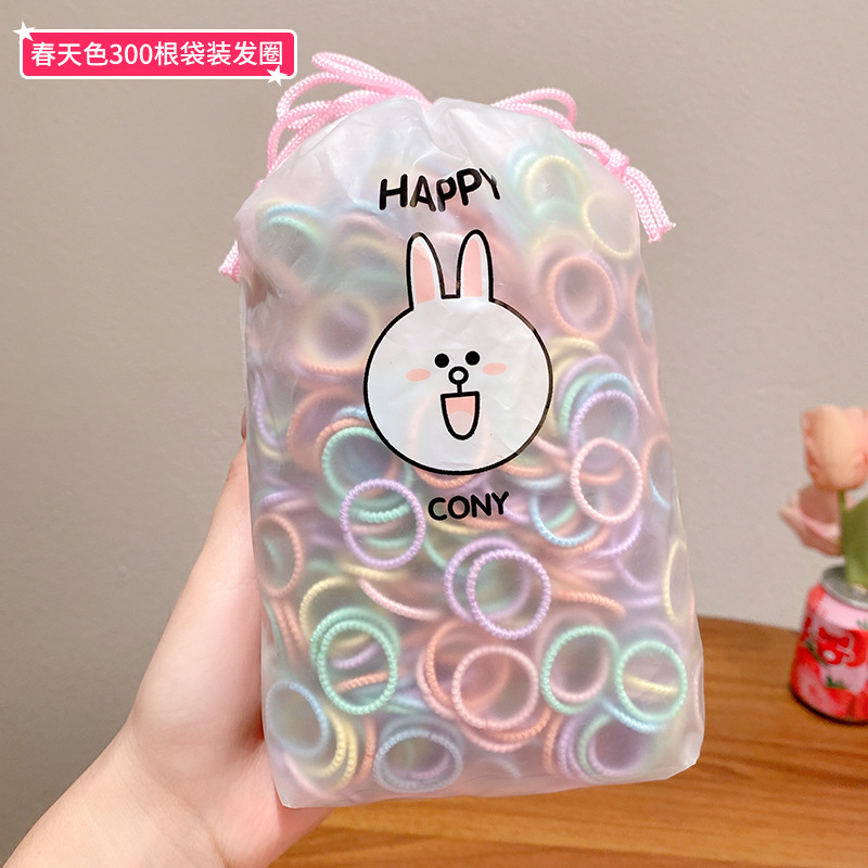 300 piezas de la banda de goma elástica de los niños no duele el pelo del bebé lazo del pelo del pulgar banda de pelo