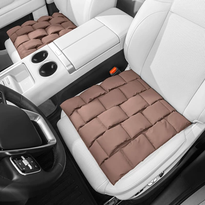 Cushions, Universal for All Seasons, Summer | Four Seasons Pad - front-seat-cushion-2-pieces-chestnut-brown-anti-fouling-leather-bubble-cushion