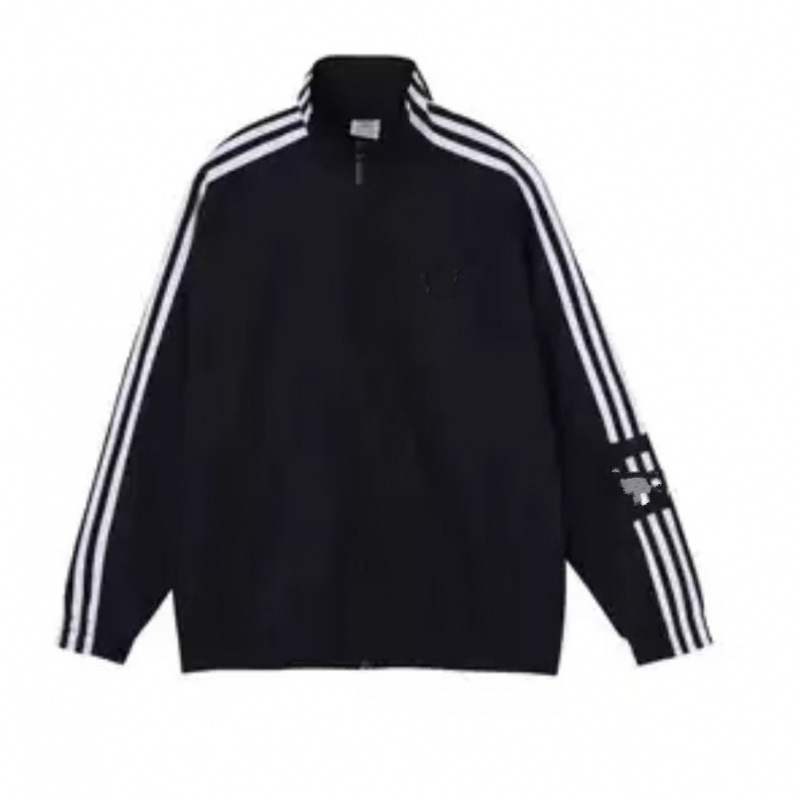 Autumn embroidered jacket for men and women, three-stripe loose casual stand-up collar sports jacket, trendy top