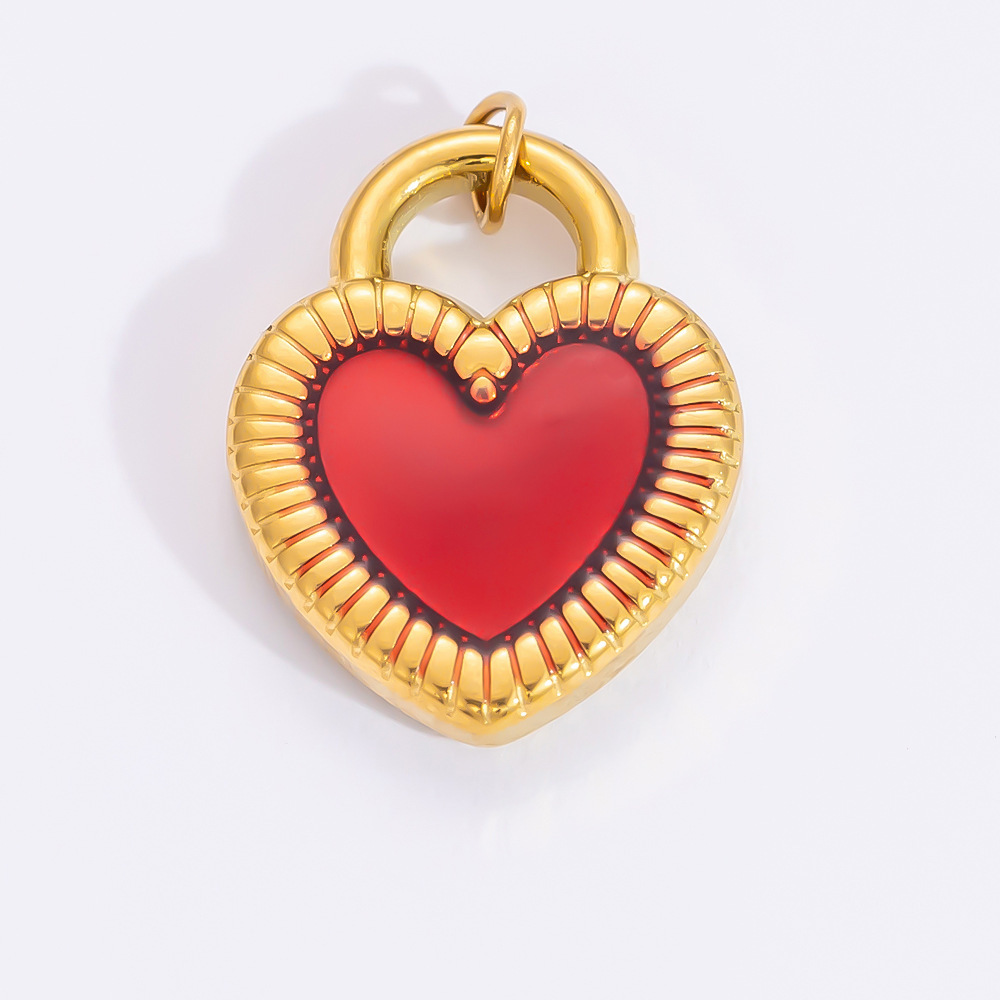 1 Piece Set 4.29*24.15mm 304 Stainless Steel Zircon PVD Coated Real Gold Plated Heart Shape Flower Butterfly Polished Pendant DIY Jewelry Accessories display picture 8