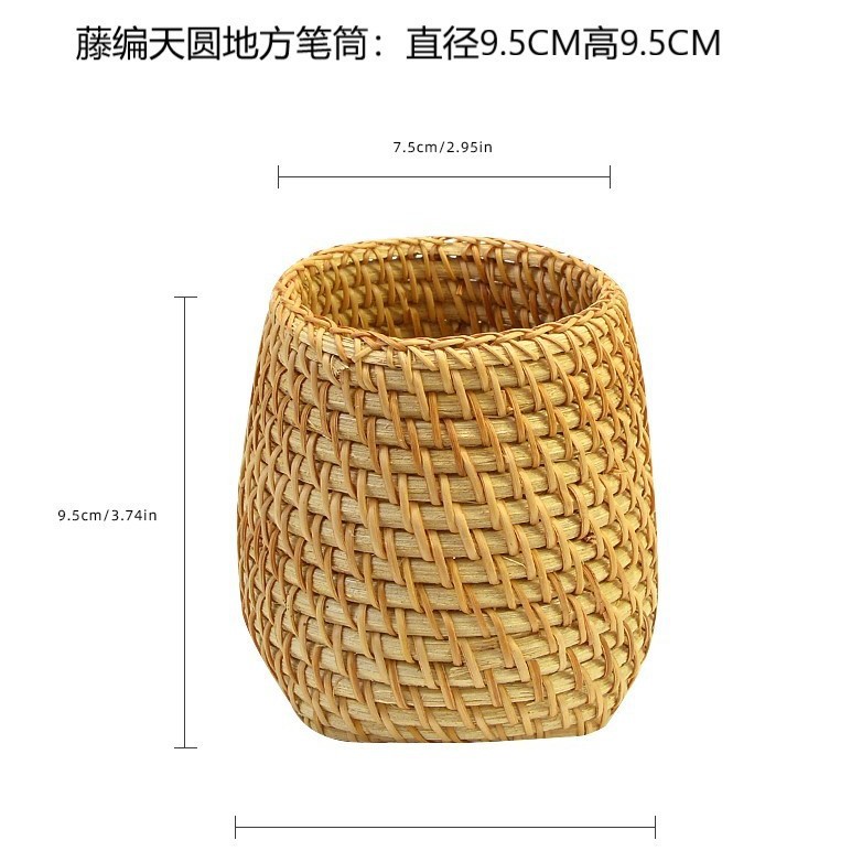 등나무 천원형 펜 홀더 직경 9.5*높이 9.5CM