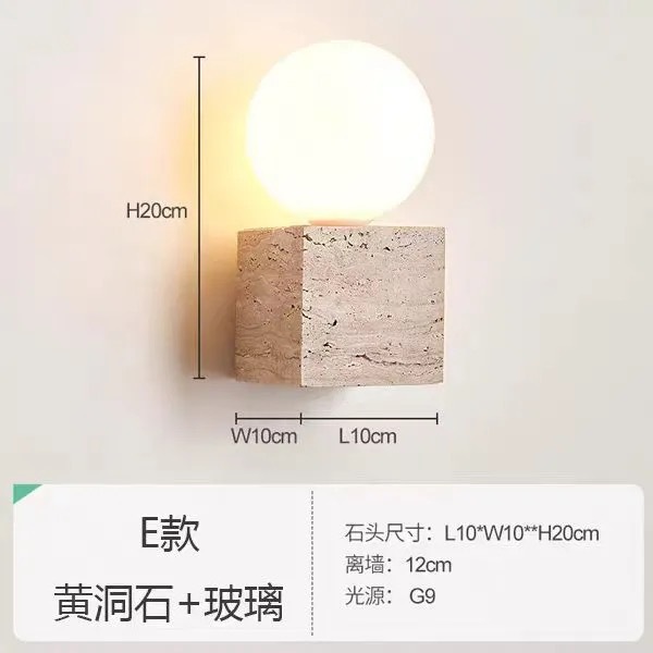 Lámpara de pared de piedra de la cueva de Huangxi, dormitorio, cabecera de la cama, hotel residencial, atmósfera interior, pasillo, control de iluminación avanzado