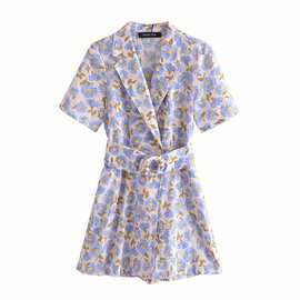 2026春夏季轻熟风淑女感女装新款个性花卉印花个性连体短裤一体式