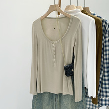 设计感宽松薄款内搭打底衫T恤女装2025秋冬季欧货可外穿长袖上衣