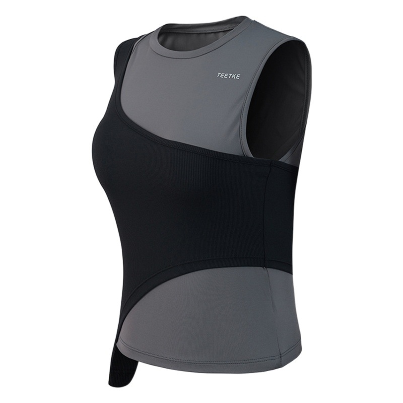 Cross-Border Tops, Sleeveless Running, Color Matching, Fitness Yoga Clothes, Trendy Sports Vests for Women, Slimming and Thin Outer Wear