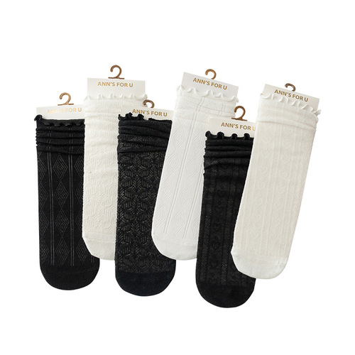 Girls' Socks Summer Thin Breathable Mesh Baby Stockings College Style Sweet Children's Love Over-the-Knee Socks