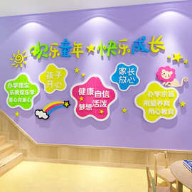 幼儿园办园理念墙面装饰环创主题托管班机构中心形象文化墙贴布置