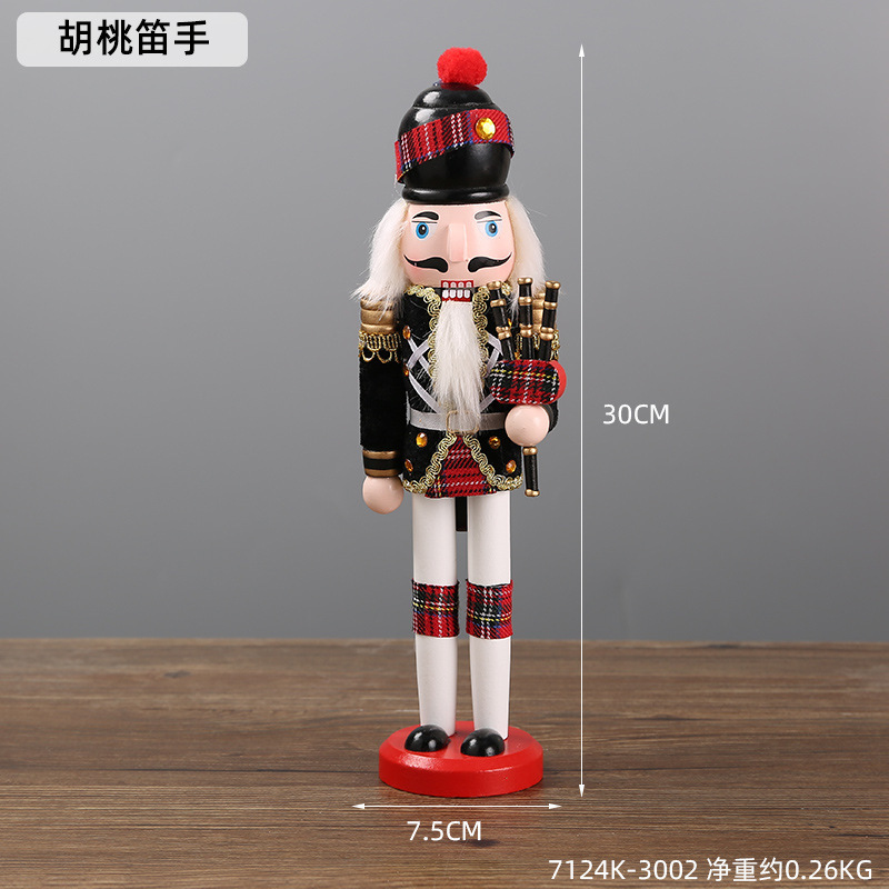 Cascanueces transfronterizos adornos de madera regalos de Navidad ventanas adornos de escritorio muñecas de rey soldado adornos