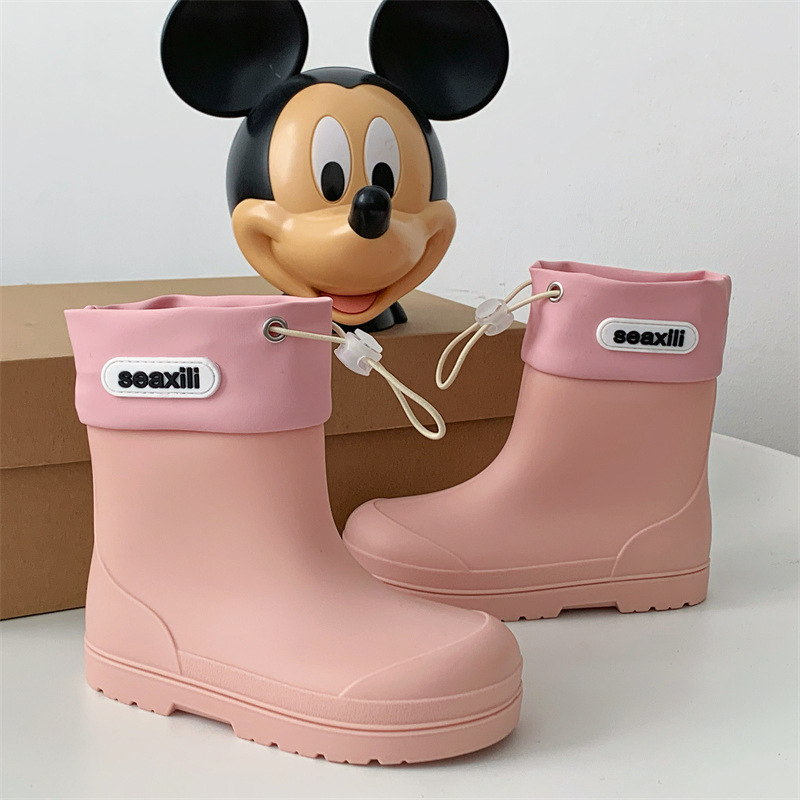 Korean Cute Children's Rain Boots for Toddlers, Non-Slip Cartoon Baby Outdoor Lightweight Water Shoes, Super Waterproof Rain Boots