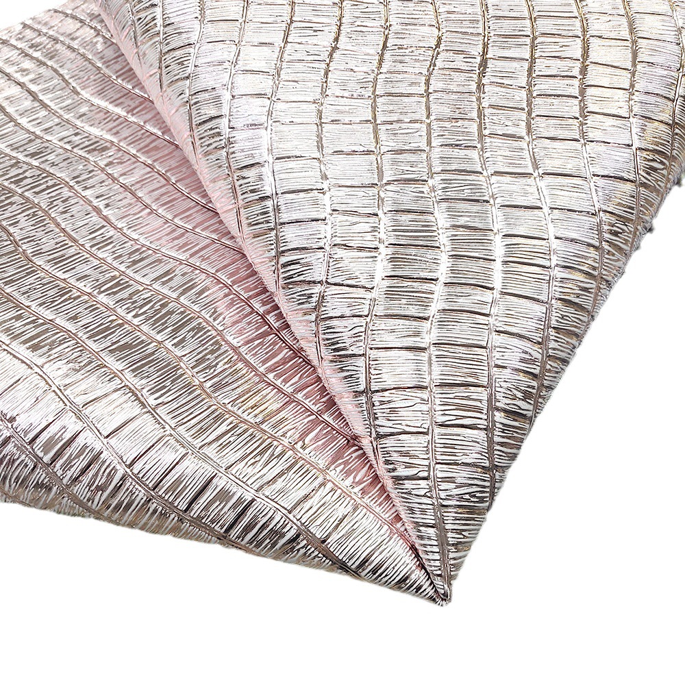 烫银双色工艺 真牛皮皮革  高档富贵竹头层 牛皮整张 箱包面料