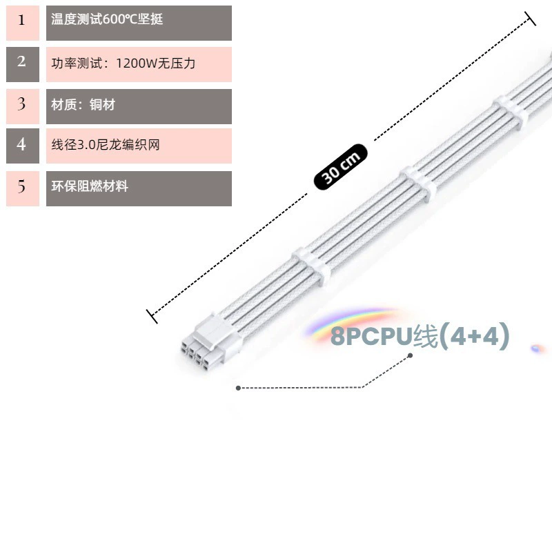 Desktop computer case power extension cable 8Pin power supply cable graphics card motherboard CPU adapter 24Pin data cable
