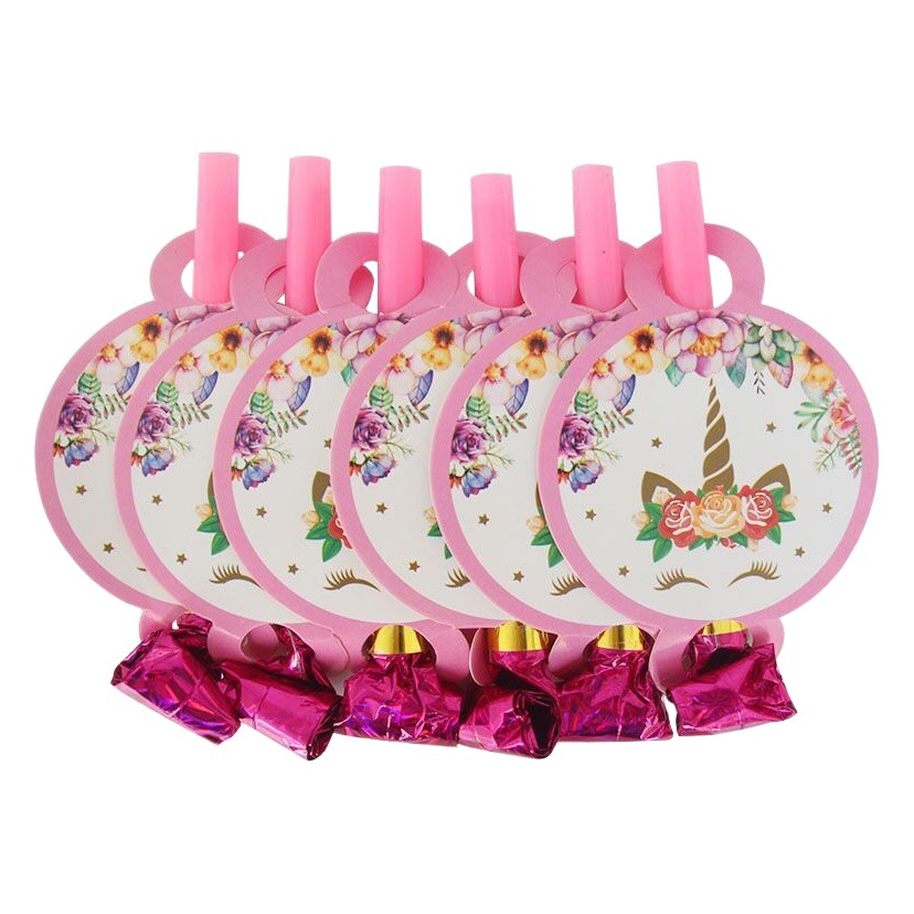 Flor unicornio Rosa plato de papel cuchillo tenedor cuchara cumpleaños mantel los niños decoración del partido suministros