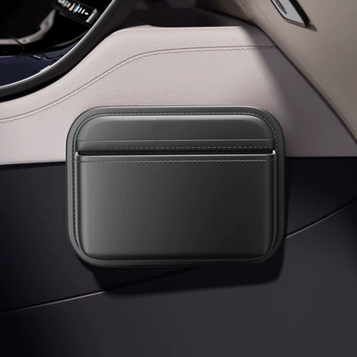 Adhesive car storage bag for driver and passenger seats, multifunctional seat gap storage box (Car storage bag/box) - black-upgraded-thickened-version