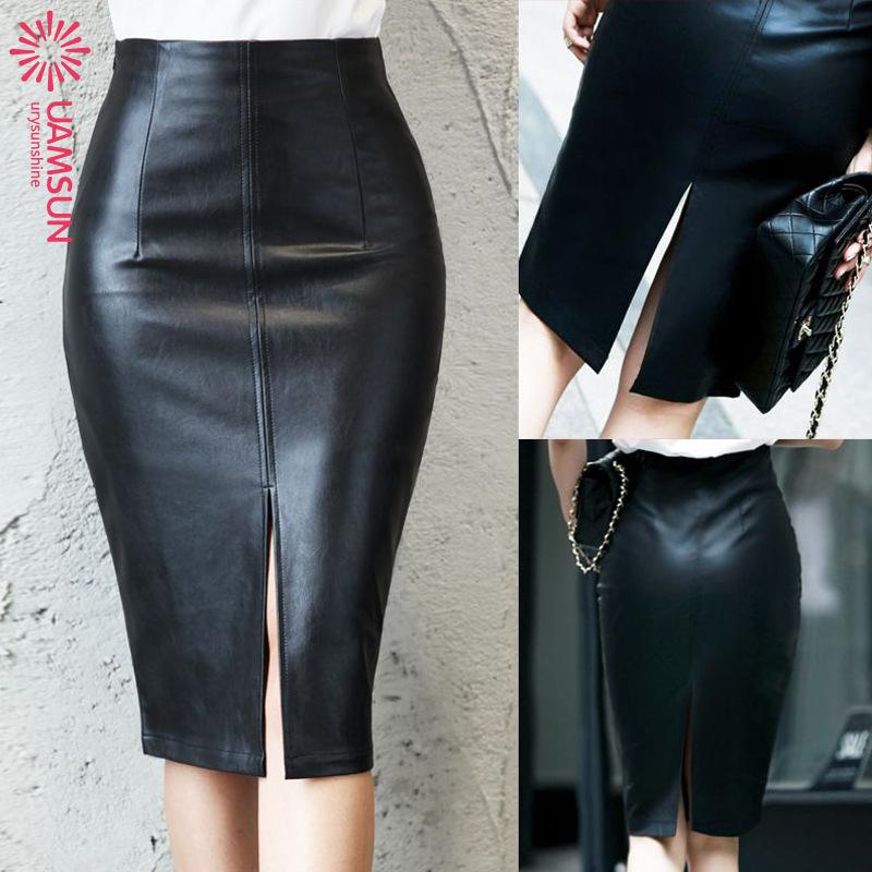 5XL size PU leather skirt PU women dress