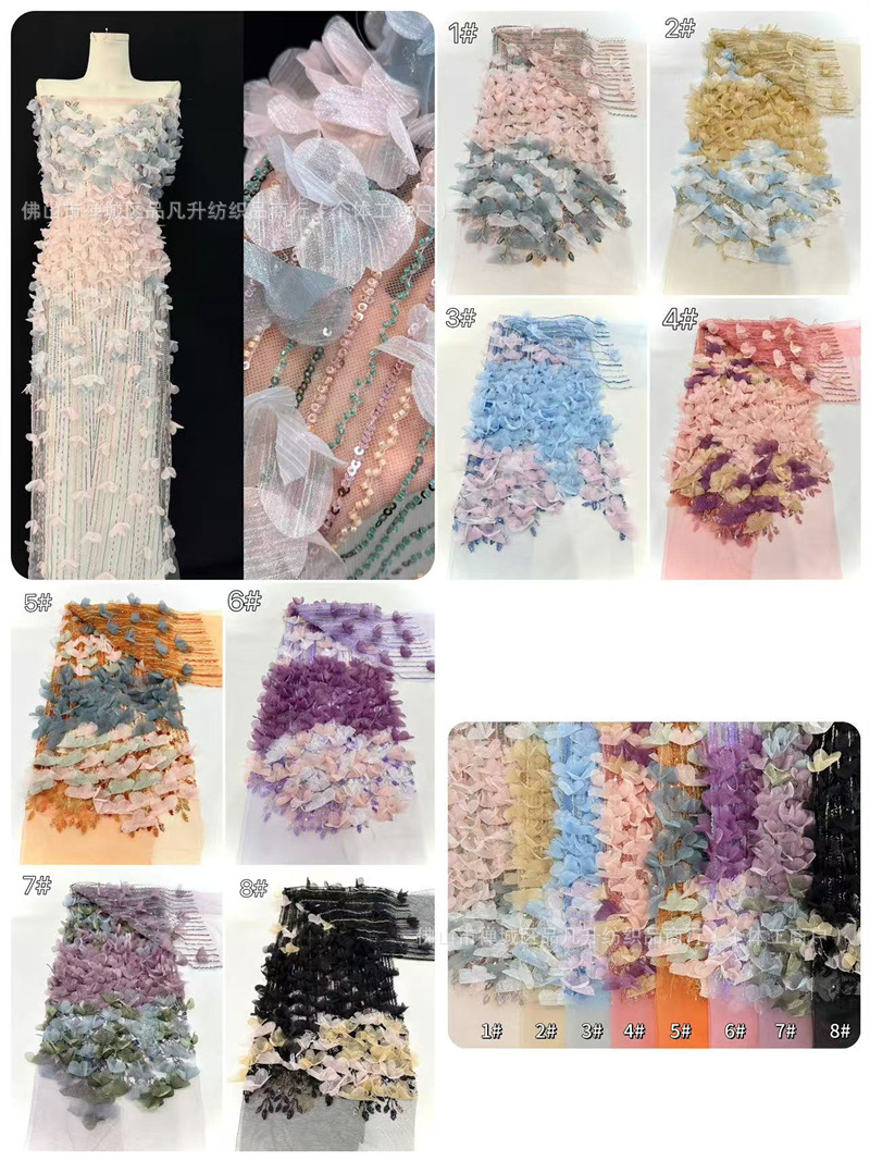 Modas de alta definición tridimensional flores vestidos de cinturón de diseño femenino nicho vestido romántico tejido bordado