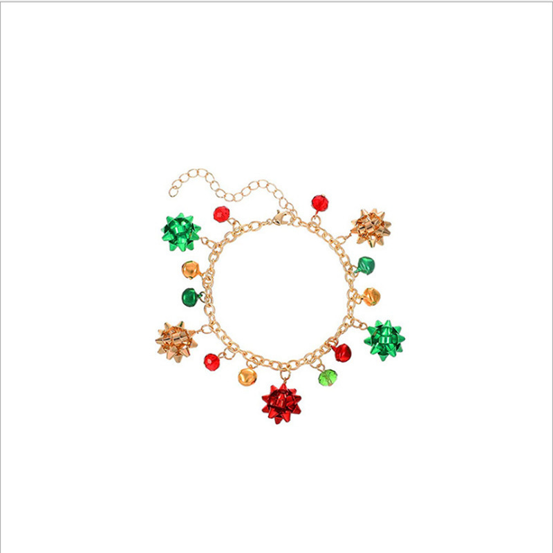 欧米の国境を越えた新しいクリスマスセットのネックレスのイヤリングのブレスレットの花の色の鈴のクリスマスのアクセサリーのアクセサリー|undefined