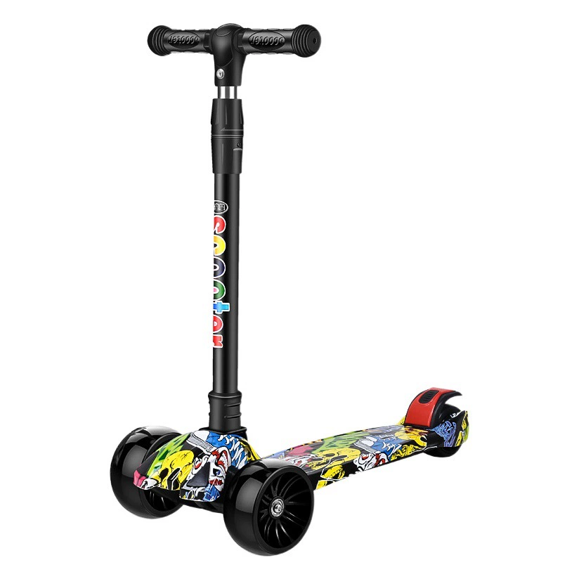 6-12 лет маленький мальчик три в одном детский скутер музыкальный свет складной 2-10 лет детский скутер