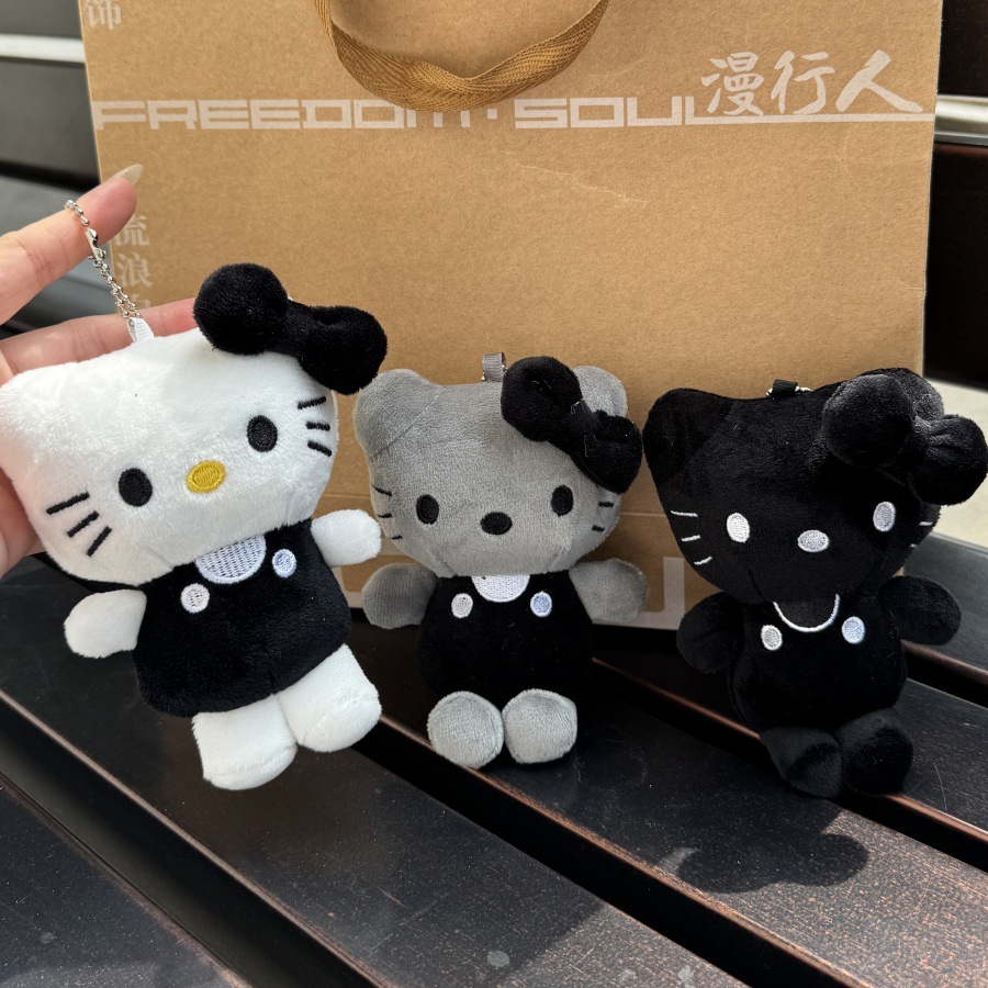 리본 고양이 봉제인형 키링 가방 장식 열쇠고리