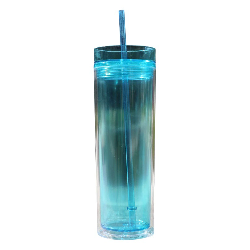 Новый трансграничный горяч-продавая двухслойная чашка соломы прямое тело большой емкости Крытый питьевой чашки выемка чашка фабрика прямые волосы