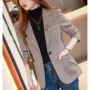 格子春秋新款修身小西服