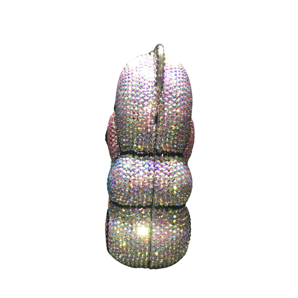 Bolsa de diamante de dibujos animados Teddy Bear metal de cristal bolsa de cena de diamantes hecha a mano AliExpress bolsa de dama de color blanco