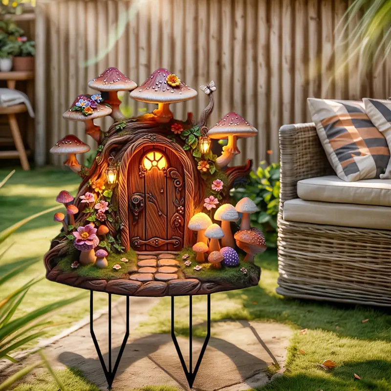 Colgar decoración de la frontera de genios antiguos encantadores con alas elfos hadas acrílico flores en maceta plantas decorativas hechas a mano