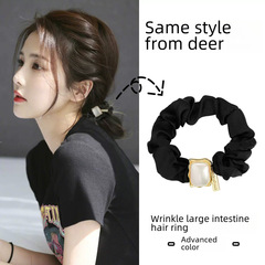 韓國愛心小腸發圈頭繩女高級感髮飾仿珍珠人魚姬扎頭髮繩皮筋頭飾