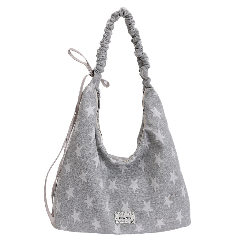 2026 New Korean Style Niche Polka Dot Shoulder Bag For Women Large Capacity Canvas Tote Bag Versatile Crossbody Bag - Thumbnail 8