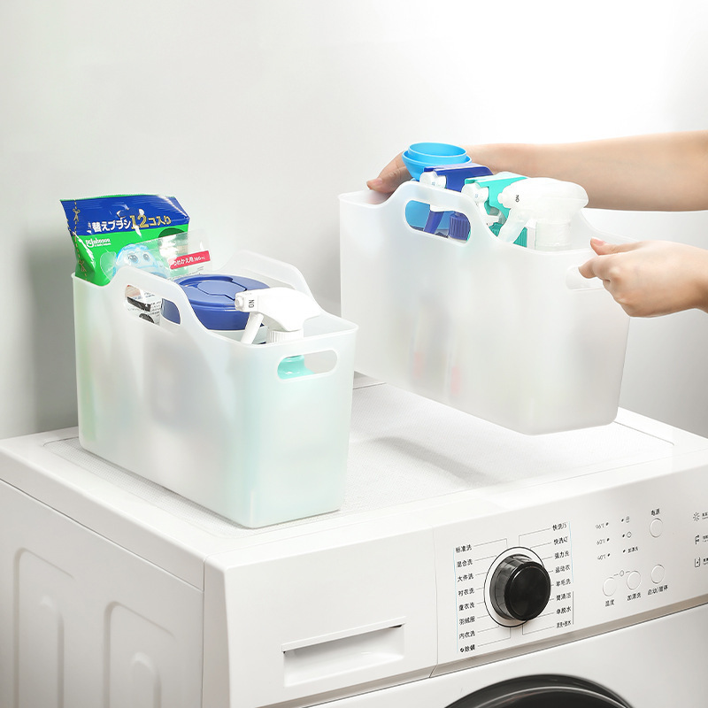 新しい多目的収納バスケット、デスクトップ長方形プラスチック整理バスケット、家庭用透明シンプルバスルーム分類収納バスケット|undefined