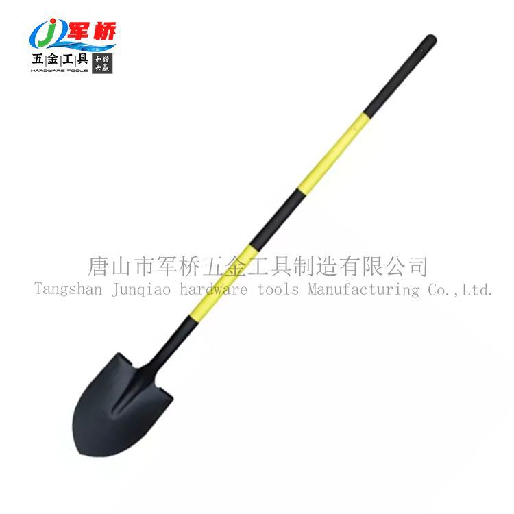 长纤维柄尖头钢锹美国欧洲市场铁铲 S518L建筑园林用挖掘工具铁锹