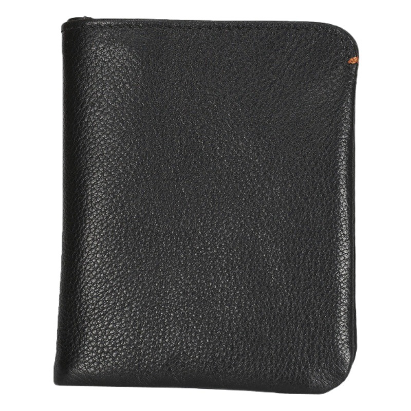 Super Soft Leather Wallet Short Casual Fashion Top Layer Cowhide Wallet Handmade Lock Line Vertical Driver's License Leather Case Bag