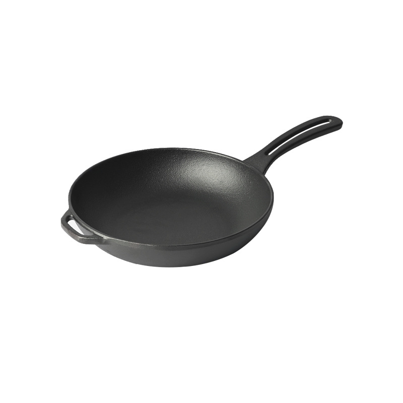 Pequeña felicidad 20cm de esmalte de hierro fundido plana sartén pequeña sartén antiadherente libre de humo chino huevo frito bistec pan Cocina de Inducción