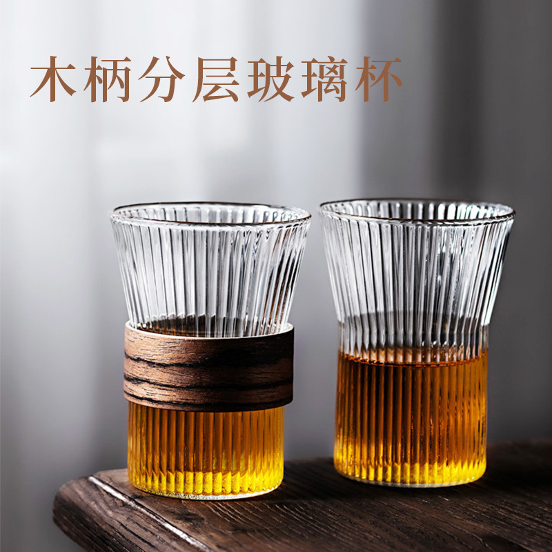 transparent glass tea cup for home use