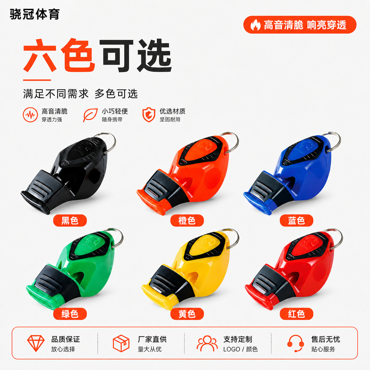Cross-border ABS material professional referee whistle for football and basketball events, high-pitched whistle for coaches with lanyard